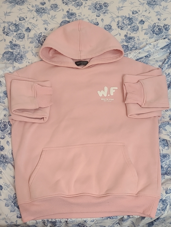 White Fox Boutique Tops - White Fox Boutique Soft Pink WF Logo Hoodie